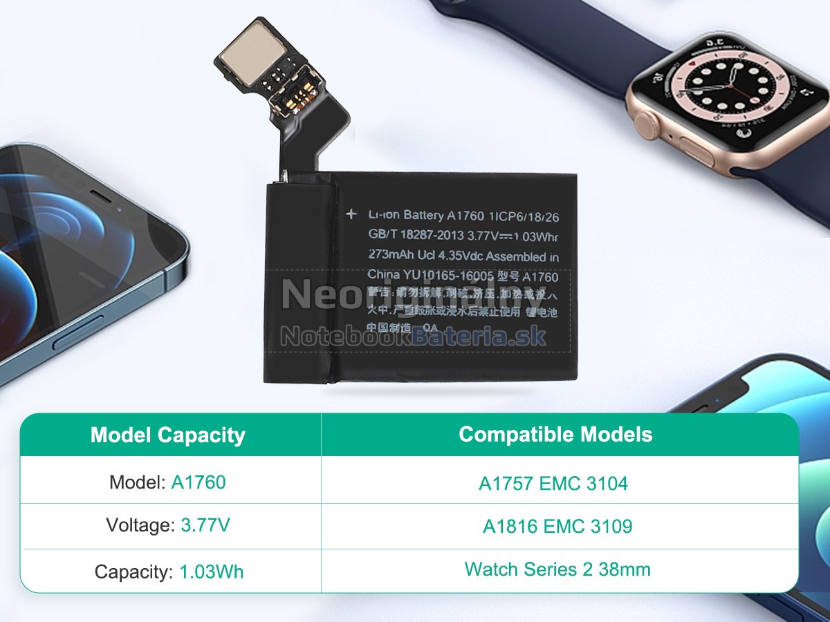 Náhradná batéria pre Apple WATCH Series 2 EDITION 38MM