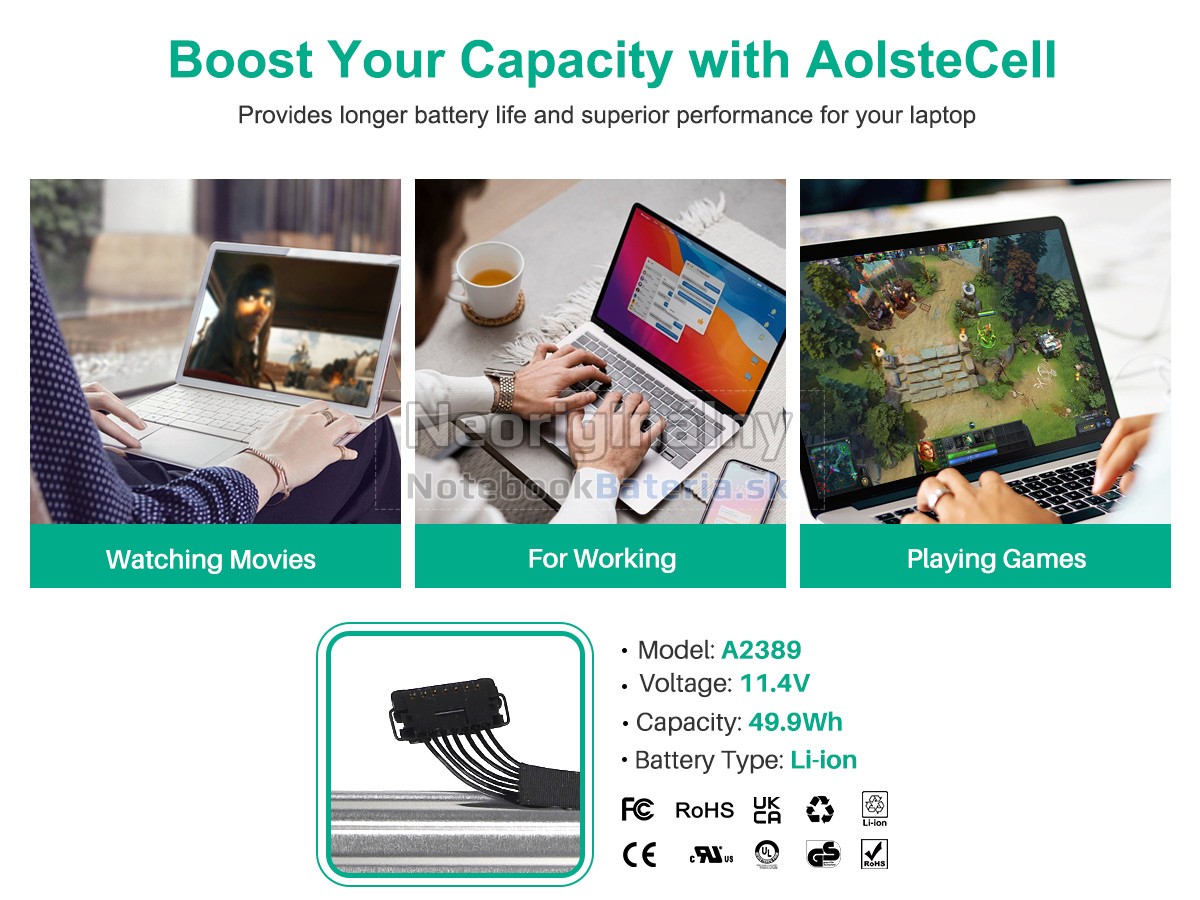 Náhradná batéria pre Apple MacBook Air 2020 M1 A2337 EMC 3598