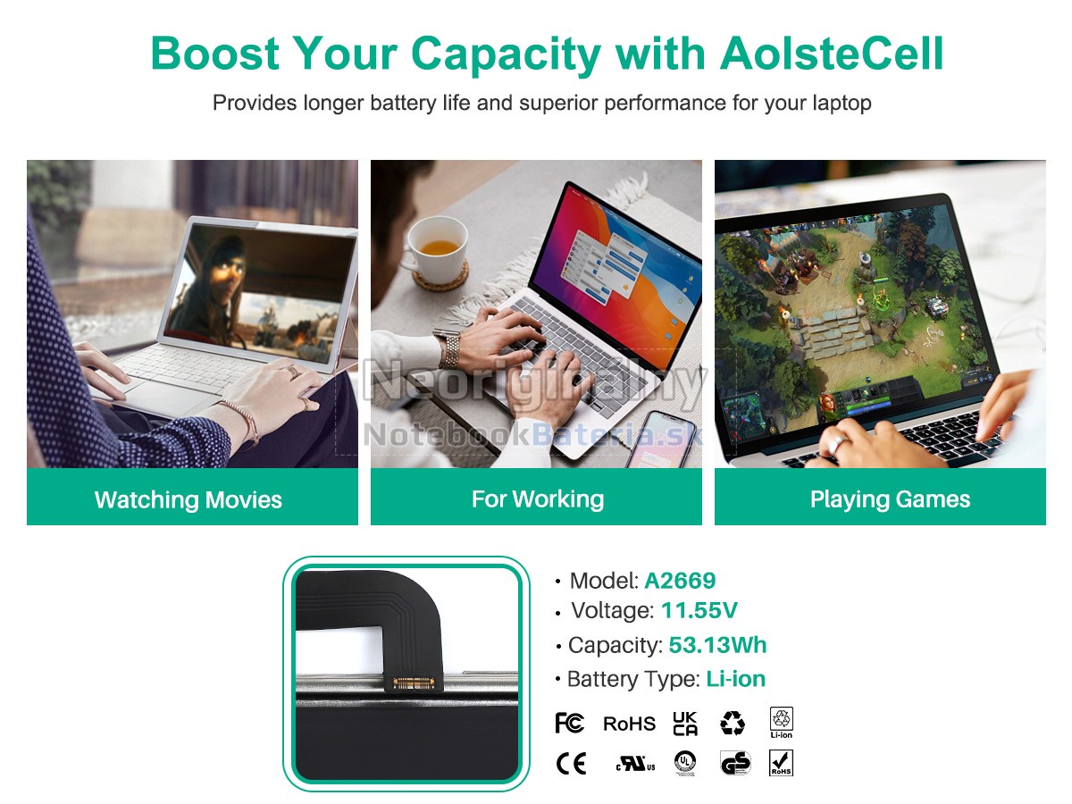 Náhradná batéria pre Apple MacBook Air M2 2022 MLY43LL/A