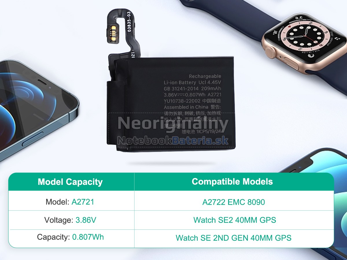 Náhradná batéria pre Apple WATCH SE 2 40 MM CELLULAR