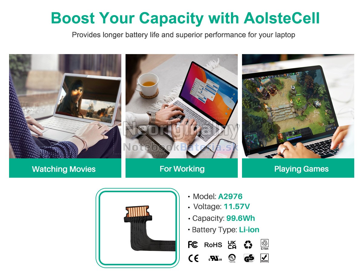 Náhradná batéria pre Apple MacBook Pro 16-inch M3 Pro Late 2023 MRW13LL/A