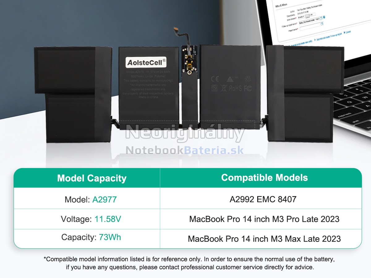 Náhradná batéria pre Apple MacBook Pro 14-inch M3 MAX Late 2023