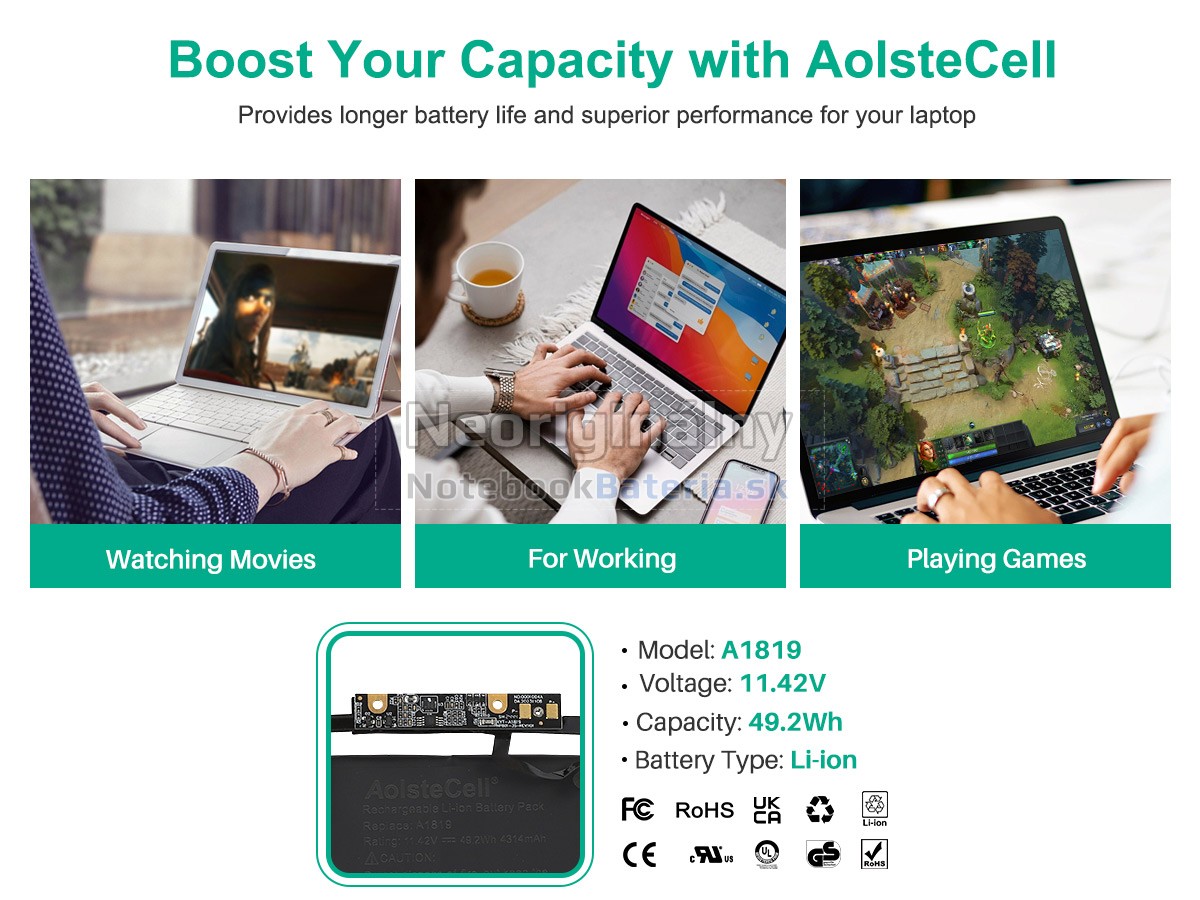 Náhradná batéria pre Apple MacBook Pro 13-inch MPXV2LL/A