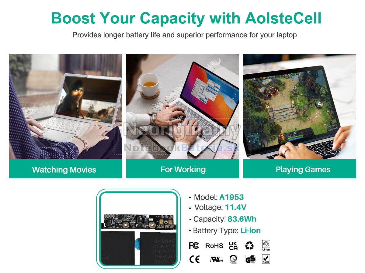 Náhradná batéria pre Apple MacBook Pro 15 inch MR932LL/A*