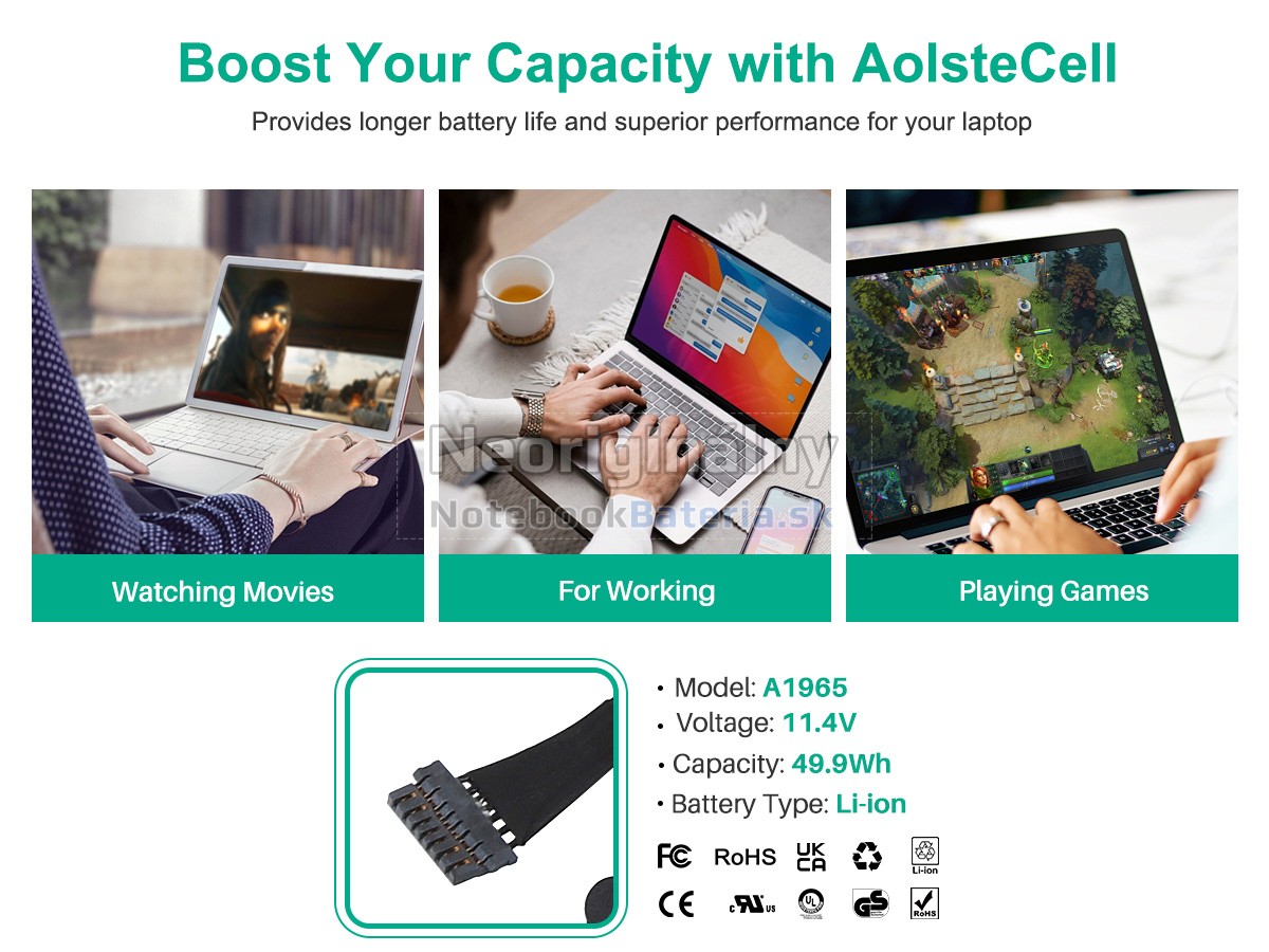 Náhradná batéria pre Apple MacBook Air 13-inch A2179 EMC 3302