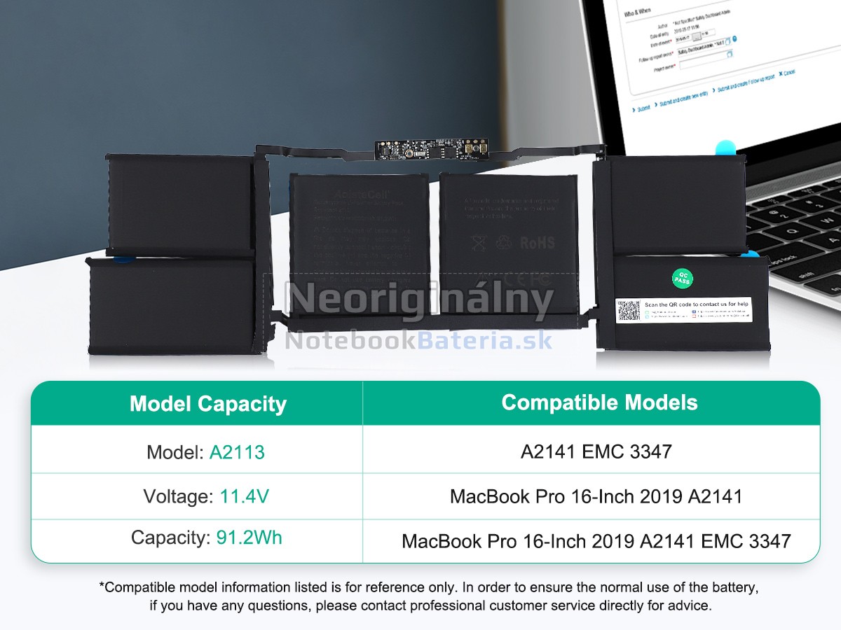 Náhradná batéria pre Apple MacBook Pro 16-inch 2019 A2141