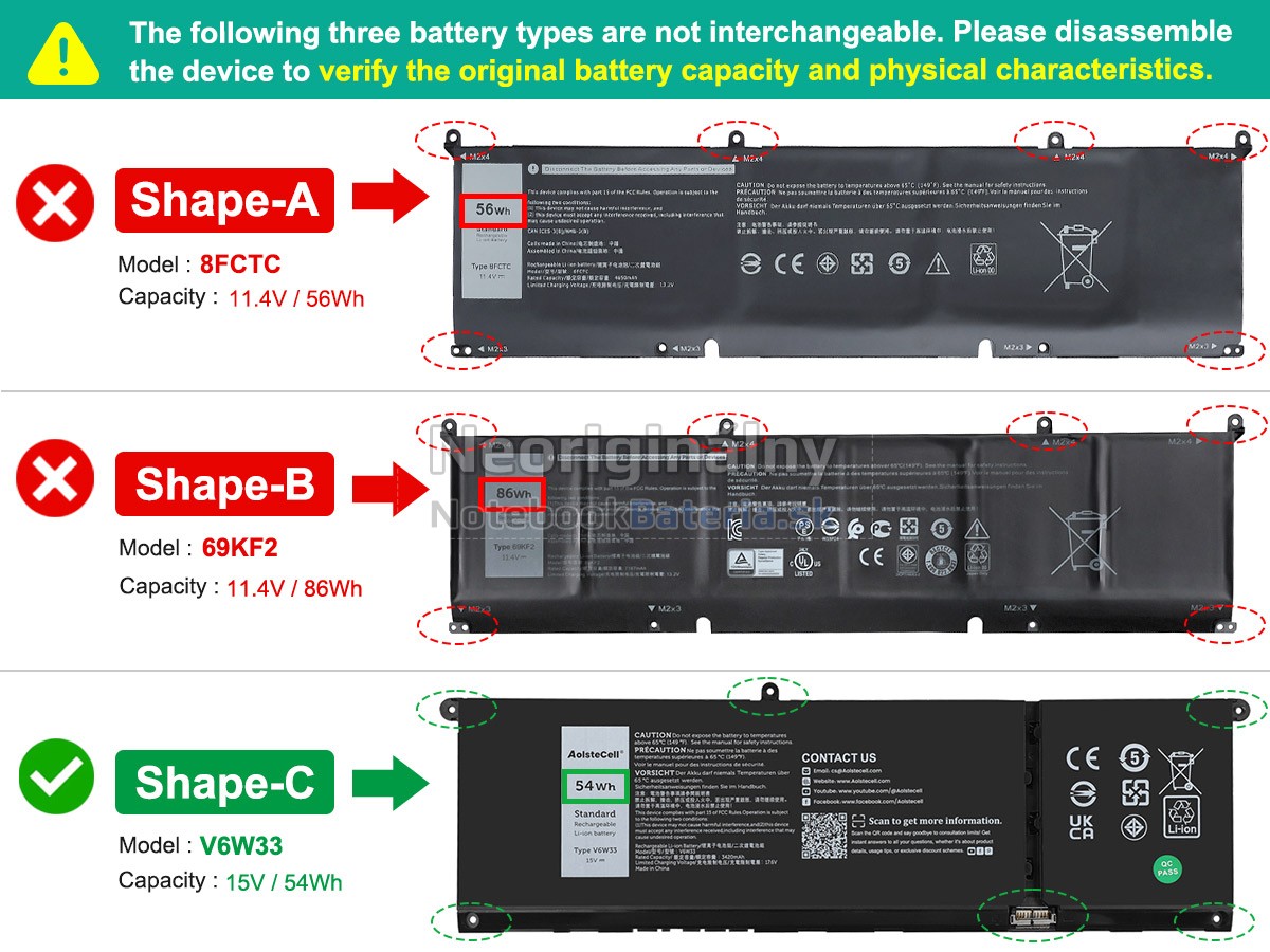 Náhradná batéria pre Dell P106F