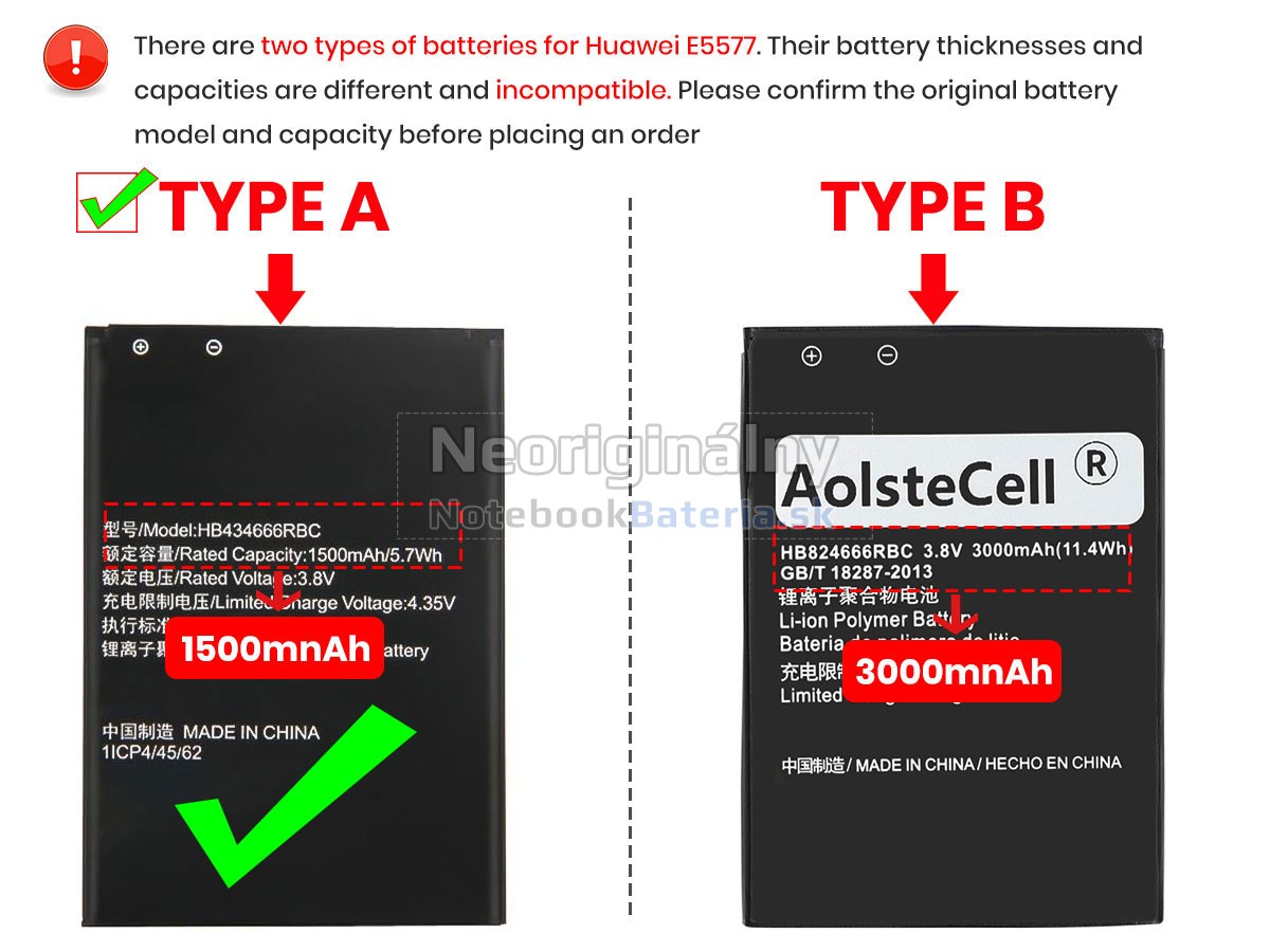 Náhradná batéria pre Huawei E5577S-321