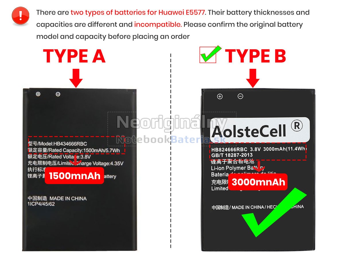 Náhradná batéria pre Huawei E5577S-321