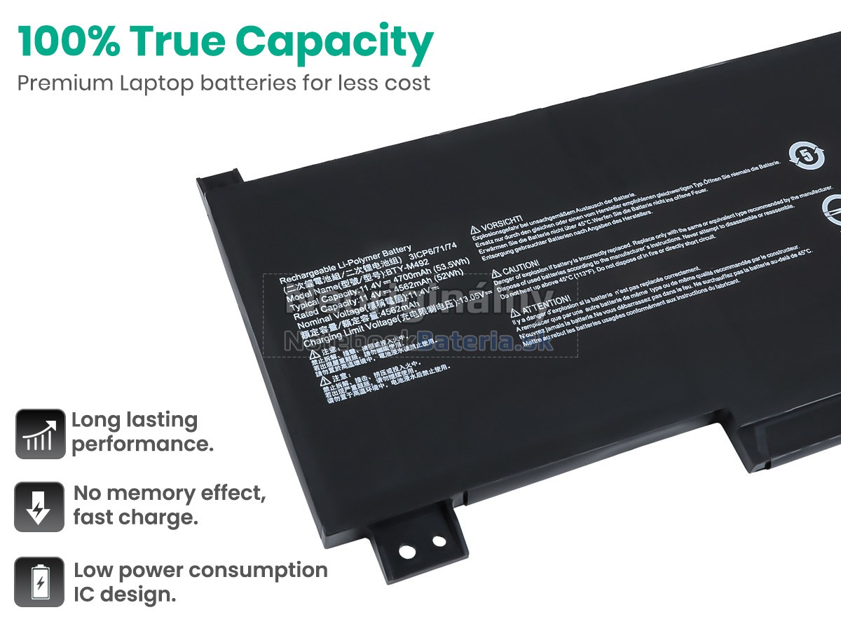 Náhradná batéria pre MSI PRESTIGE 14 A12UC-212UK