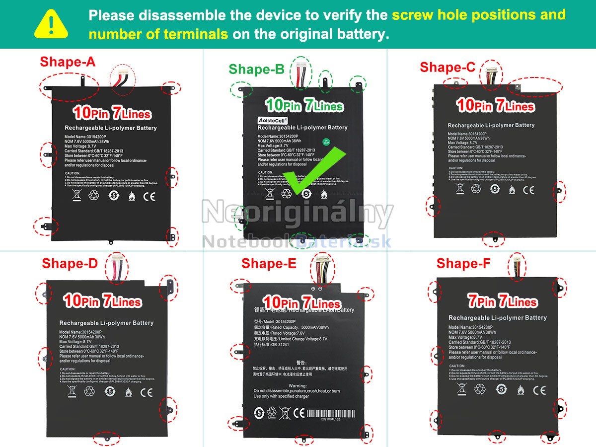 Náhradná batéria pre Teclast F7 PLUS