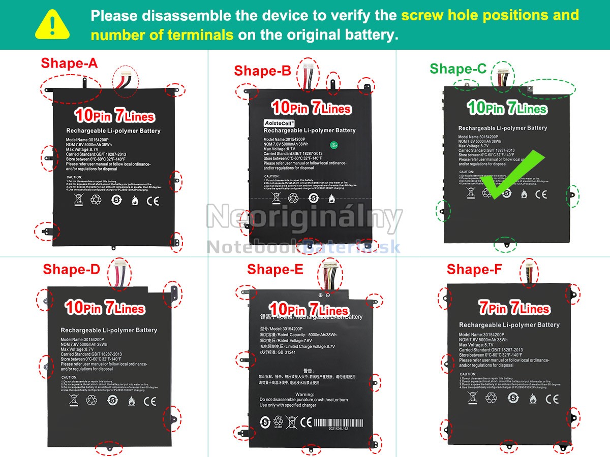 Náhradná batéria pre Teclast F7 PLUS
