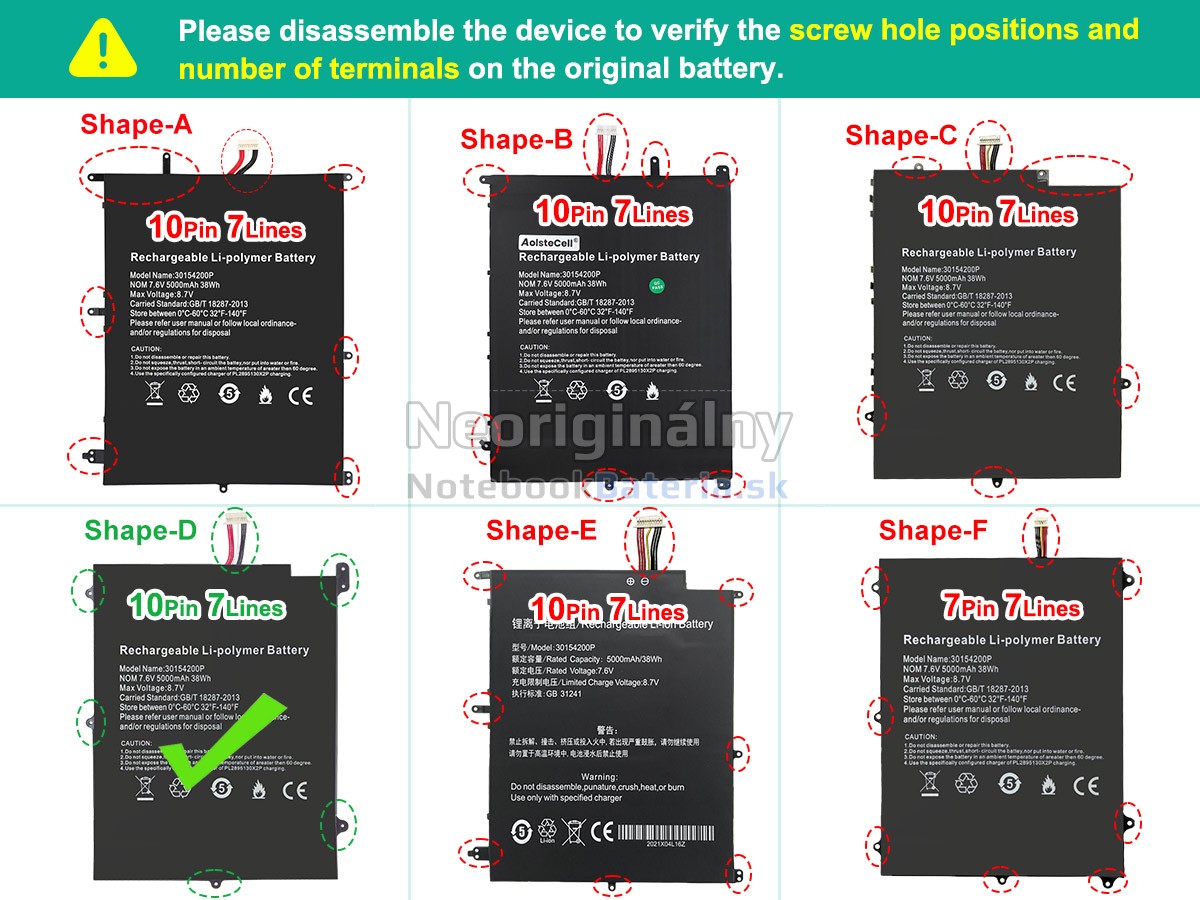 Náhradná batéria pre Teclast F7 PLUS