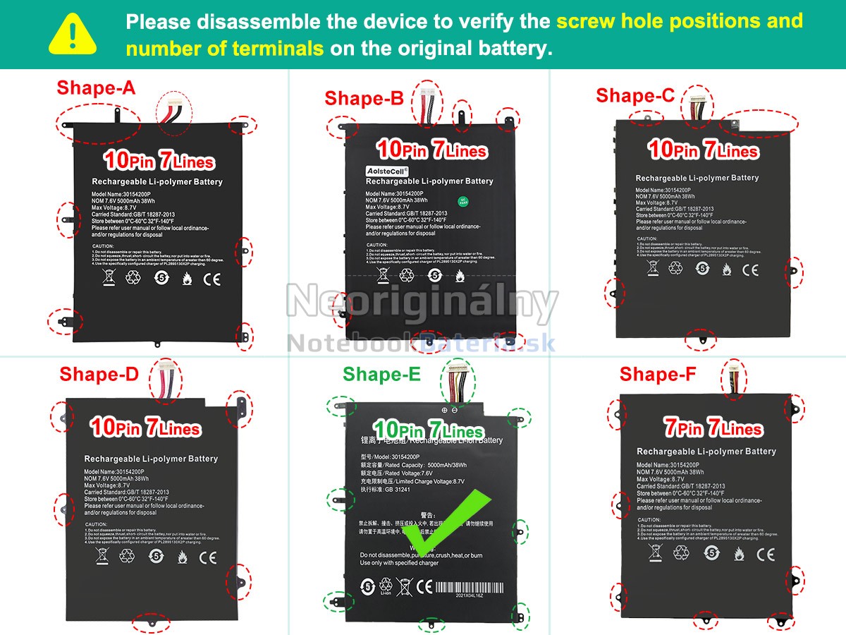 Náhradná batéria pre Teclast F7 PLUS