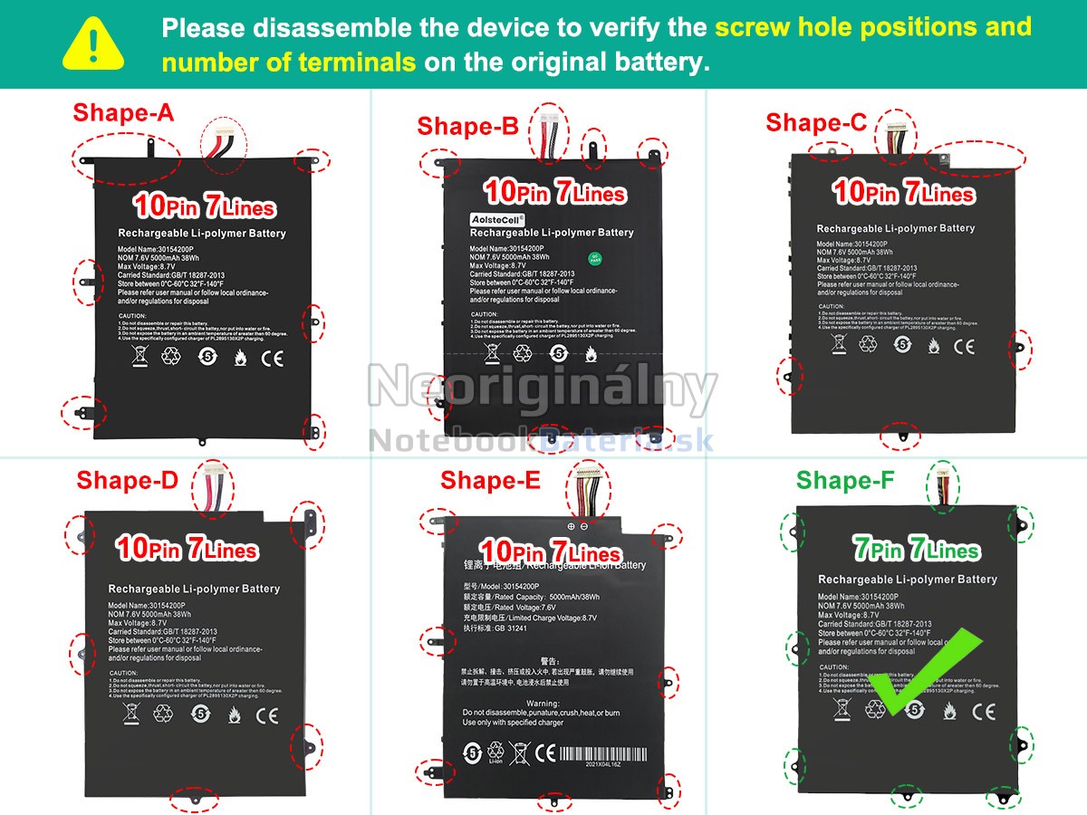 Náhradná batéria pre Teclast F7 PLUS