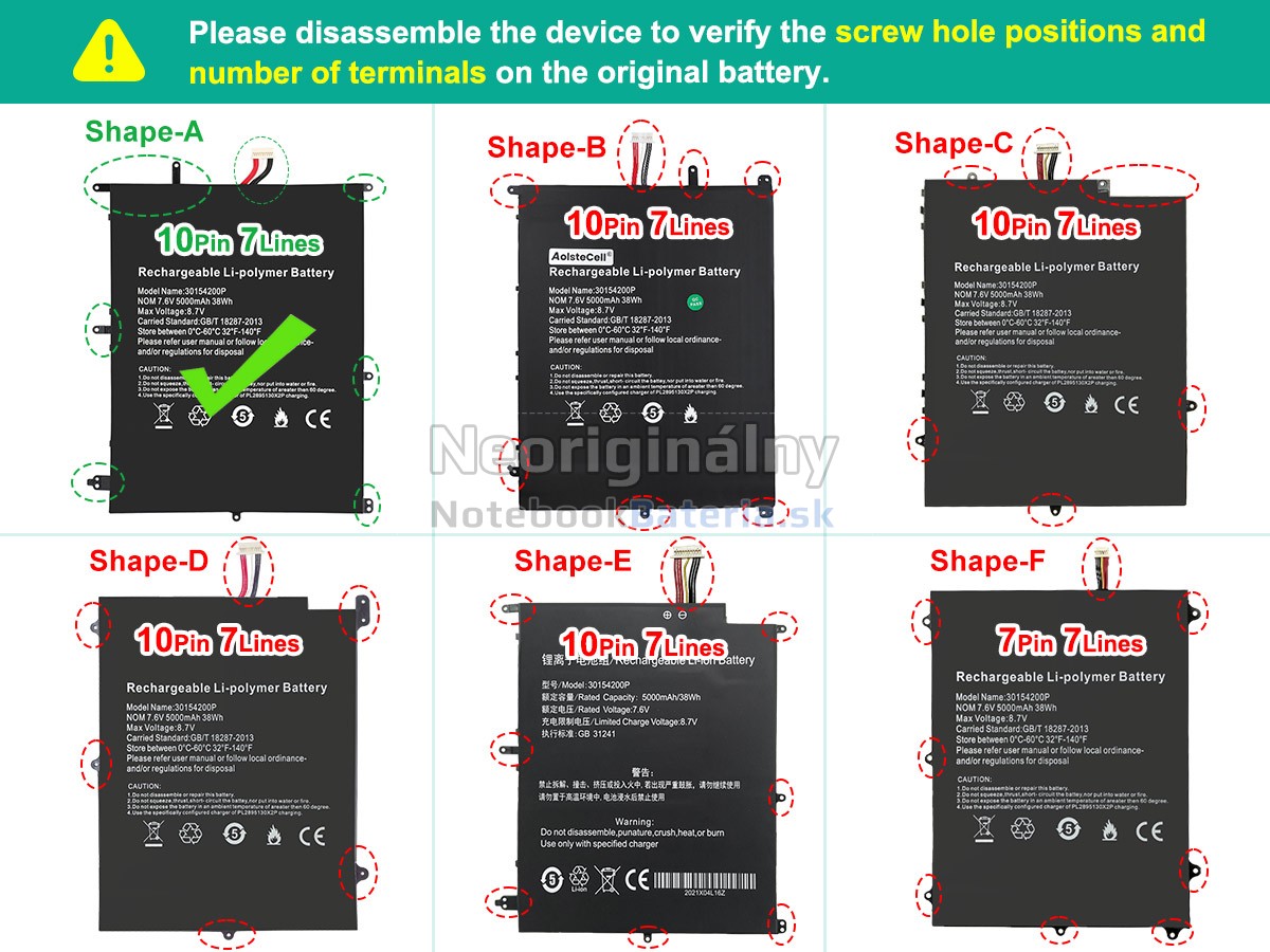 Náhradná batéria pre Teclast F7 PLUS